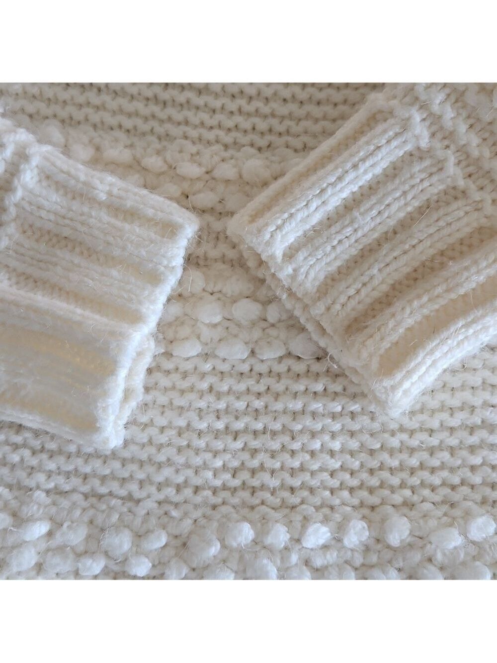 Magaschoni Cream Textured Turtleneck Sweater - Picture 8 of 9